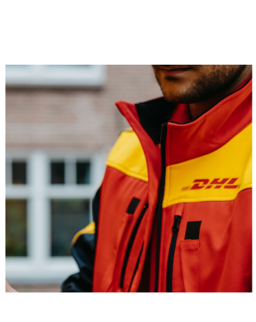 DHL screenprint logo for corporate gifting