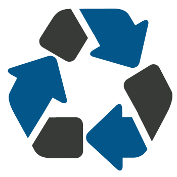 rotating recycle and sustainability efforts icon