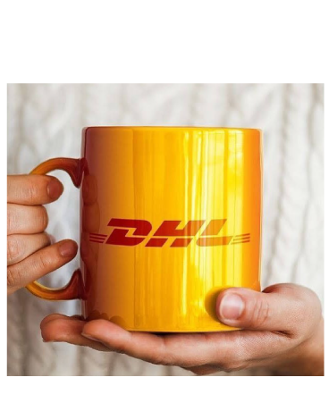 DHL one-color logo on mug