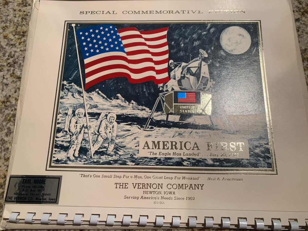 Vernon Company Calendar Year 1970 from the moon landing.